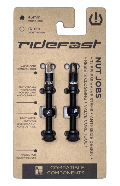 Fix Mfg RideFast Nut Jobs Tubeless Valve Stems 46mm, made by FIX MANUFACTURING -