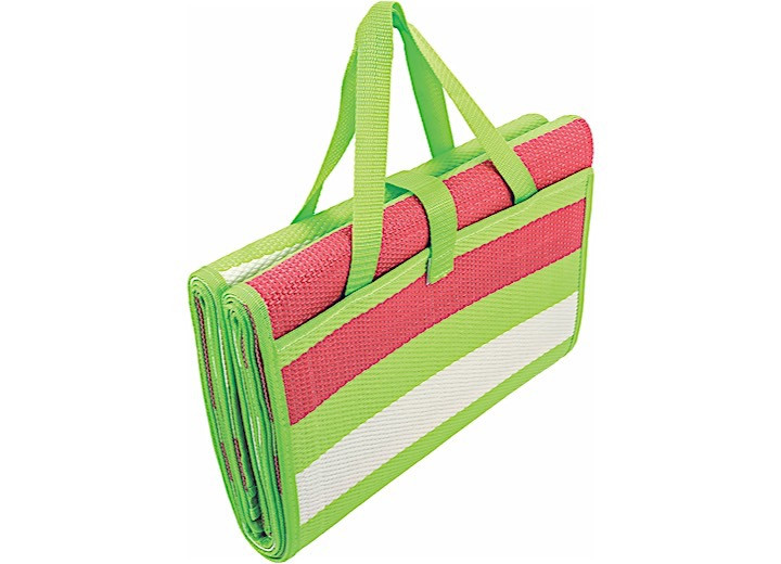 Handy Mat W/strapgreen/white/red Stripes60inx78in Biling, made by Camco - 42813