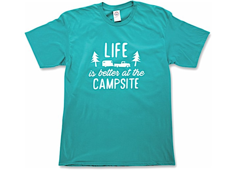 Life Is Better At The Campsite Shirt Teal Medium, made by Camco - 53218
