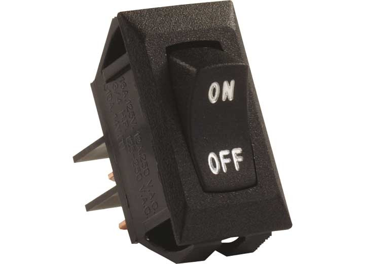 Labeled 12v On/off Switch Black, made by JR PRODUCTS - 12595