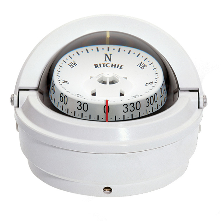 Ritchie S-87W Voyager Compass - Surface Mount - White - S-87W, made by Ritchie - S-87W