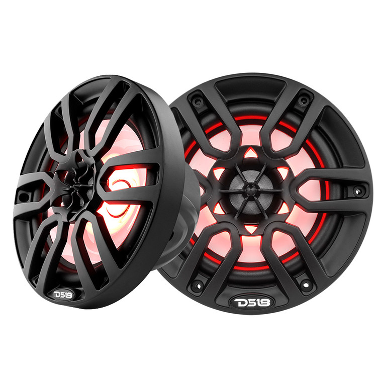 DS18 HYDRO 6.5" 2-Way Marine Speakers w/RBG LED Lights 300W - Matte Black - NXL-6BK, made by DS18 - NXL-6BK