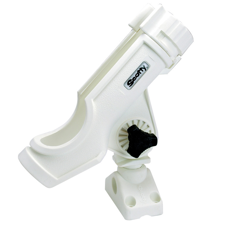 Scotty Powerlock Rod Holder White w/241 Side/Deck Mount - 230-WH, made by Scotty - 230-WH