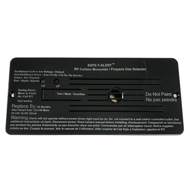 Safe-T-Alert Combo Carbon Monoxide Propane Alarms Flush Mount - Black - 35-742-BL, made by Safe-T-Alert - 35-742-BL