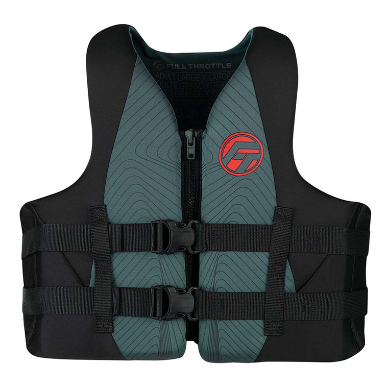 Full Throttle Adult Rapid-Dry Life Jacket - 2XL/4XL - Grey/Black - 142100-701-080-22, made by Full Throttle - 142100-701-080-22
