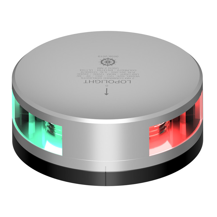 Lopolight Combined Sidelight - 2NM - Silver Housing w/FB Base - 201-003-FB, made by Lopolight - 201-003-FB Lopolight Combined Sidelight - 2NM - Silver Housing w/FB Base - 201-003-FB, made by Lopolight - 201-003-FB