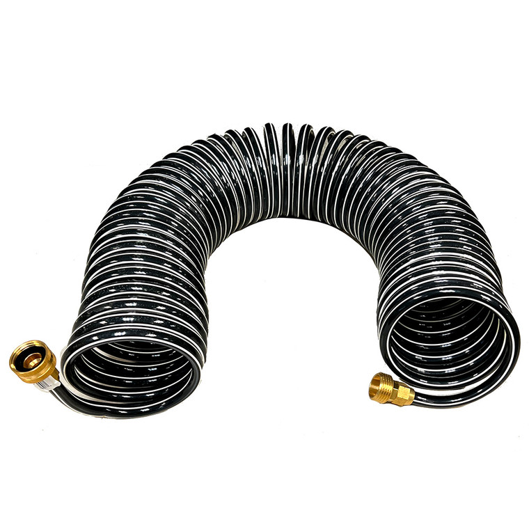 Trident Marine Coiled Wash Down Hose w/Brass Fittings - 50' - 167-50, made by Trident Marine - 167-50