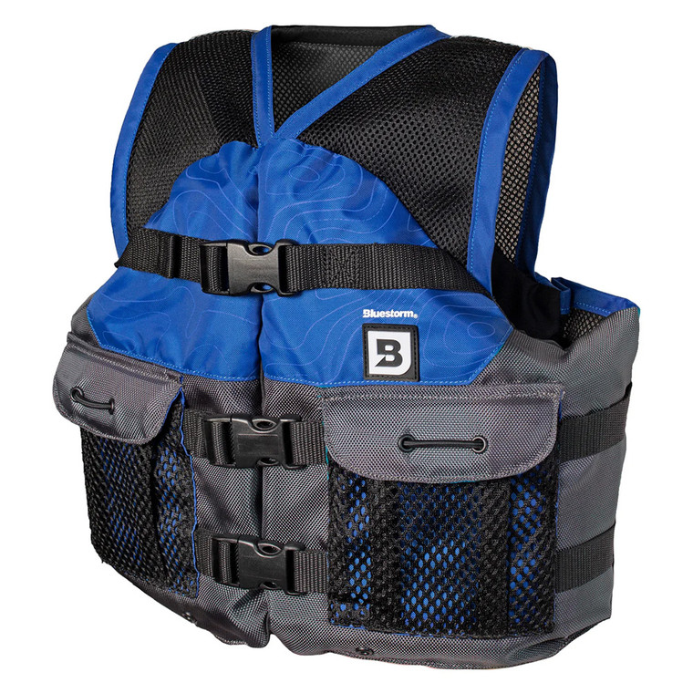 Bluestorm Sportsman Youth Mesh Fishing Life Jacket - Deep Blue - BS-105-NAV-Y, made by Bluestorm - BS-105-NAV-Y