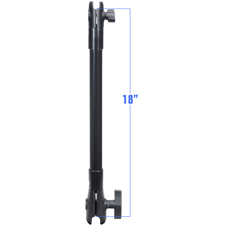 RAM Mount 18" Long Extension Pole w/1" and 1.5" Single Open Sockets - RAP-CB-201-18U, made by RAM Mounting Systems - RAP-CB-201-18U