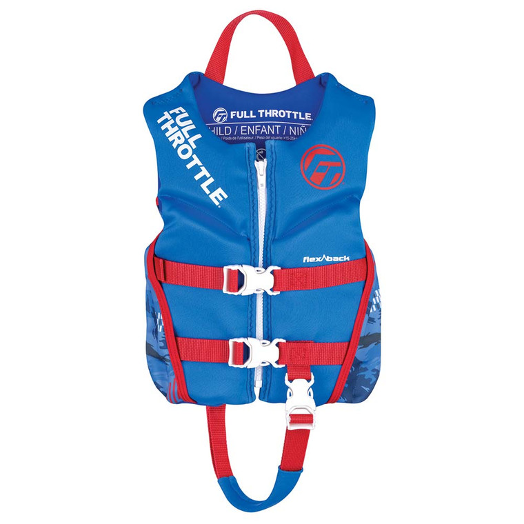 Full Throttle Child Rapid-Dry Flex-Back Life Jacket - Blue - 142500-500-001-22, made by Full Throttle - 142500-500-001-22