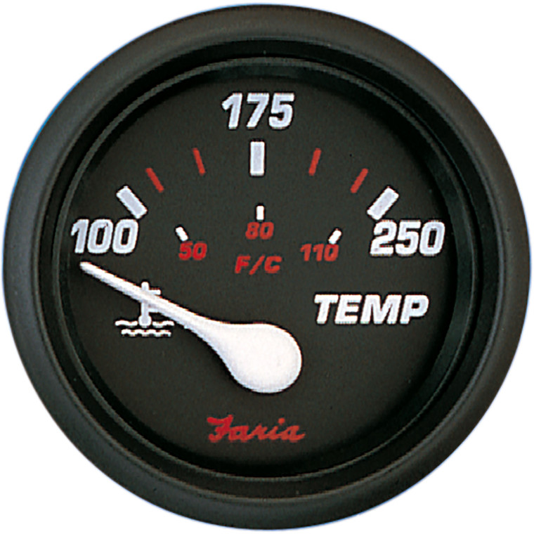 Faria Professional Red 2" Water Temp - 14604, made by Faria Beede Instruments - 14604