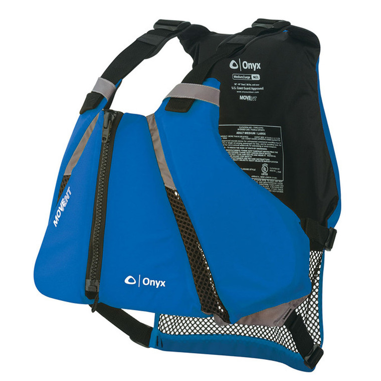 Onyx MoveVent Curve Paddle Sports Life Vest - M/L - Blue - 122000-500-040-16, made by Onyx Outdoor - 122000-500-040-16