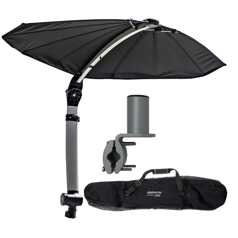 TACO ShadeFin Mini w/Black Fabric - Bag & Round Rail Mount Kit - T10-4000-17, made by TACO Marine - T10-4000-17