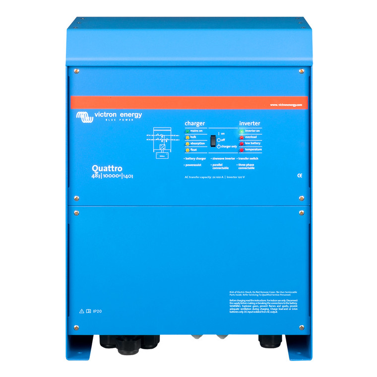 Victron Quattro 48/10000 140-100/100 120V VE.Bus UL-Listed - QUA483100102, made by Victron Energy - QUA483100102 Victron Quattro 48/10000 140-100/100 120V VE.Bus UL-Listed - QUA483100102, made by Victron Energy - QUA483100102