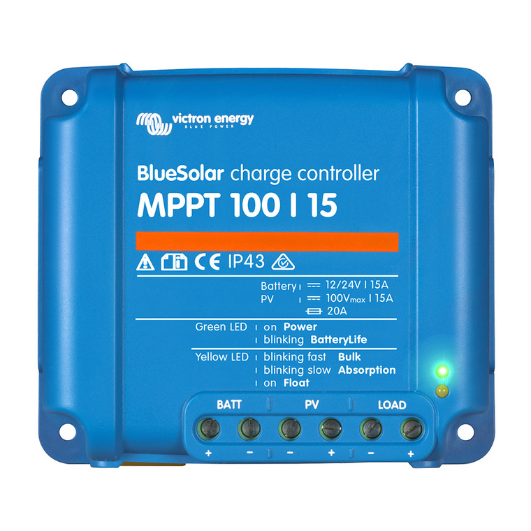 Victron BlueSolar MPPT Charge Controller - 100V - 15AMP - UL Approved - SCC010015200R, made by Victron Energy - SCC010015200R Victron BlueSolar MPPT Charge Controller - 100V - 15AMP - UL Approved - SCC010015200R, made by Victron Energy - SCC010015200R