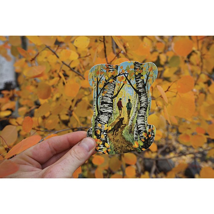 Hike Through Aspens, made by STICKER ART -