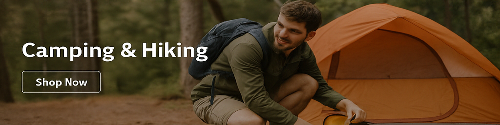 Man camping Outdoors, Camping & Hiking Category