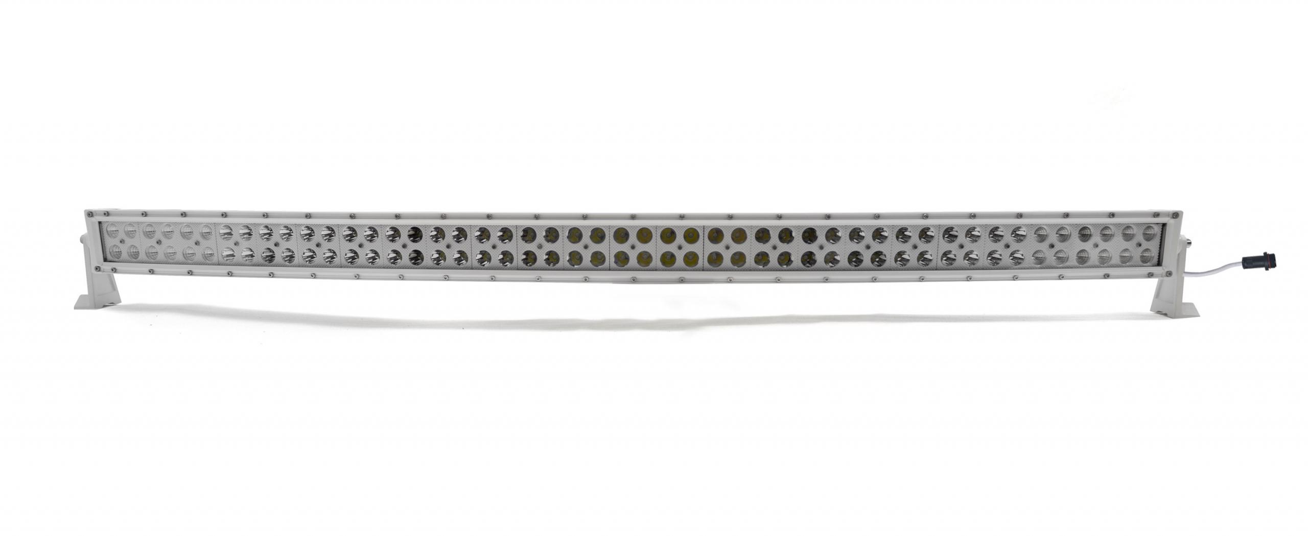 50 Inch LED Light Bar Marine Grade Wrap Around White Shell Dual Row Light Bar with 288-Watt 96 x 3W High Intensity CREE LEDs Marine Sport, made by Marine Sport Lighting - 50 Inch LED Light Bar Marine Grade Wrap Around White Shell Dual Row Light Bar with 288-Watt 96 x 3W High Intensity CREE LEDs Marine Sport, made by Marine Sport Lighting -