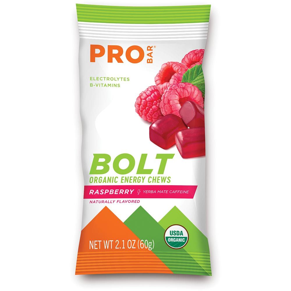 Bolt Organic Chews Raspberry, made by Probar -