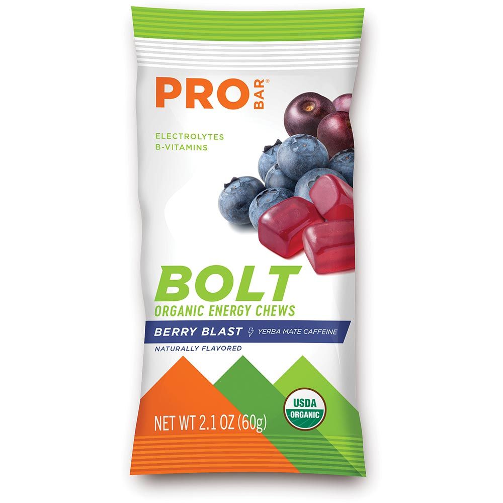 Bolt Organic Chews Berry Blast, made by Probar -