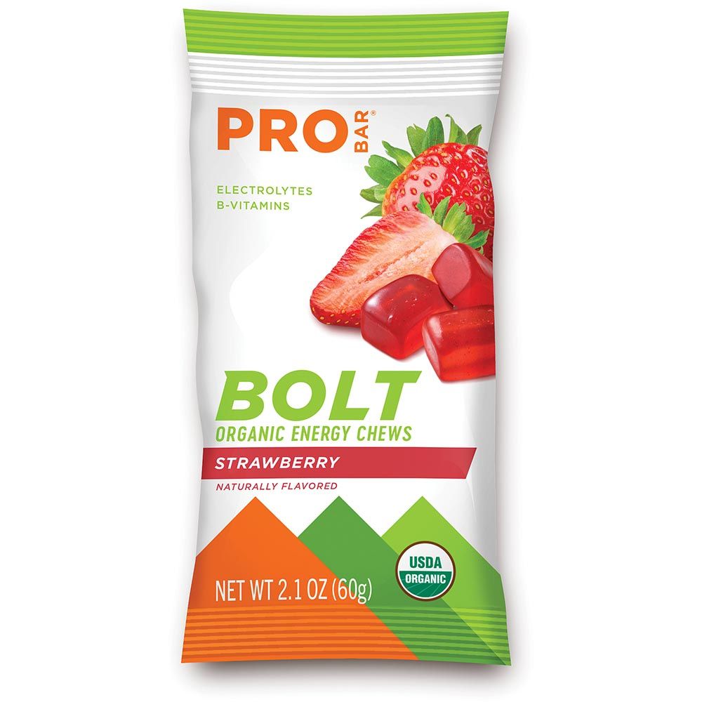 Bolt Organic Chews Strawberry, made by Probar -
