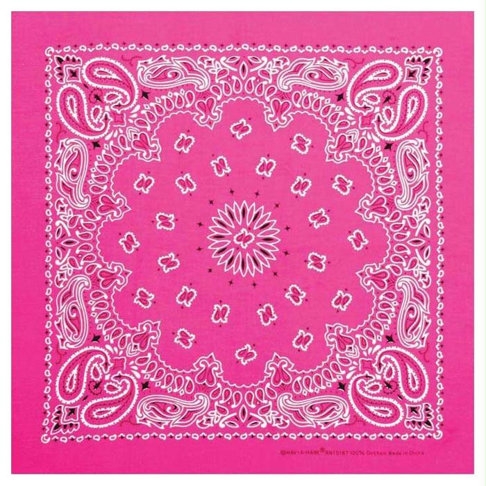 Neon Paisley Bandana Pink, made by CAROLINA MANUF -