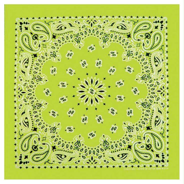 Neon Paisley Bandana Green, made by CAROLINA MANUF -
