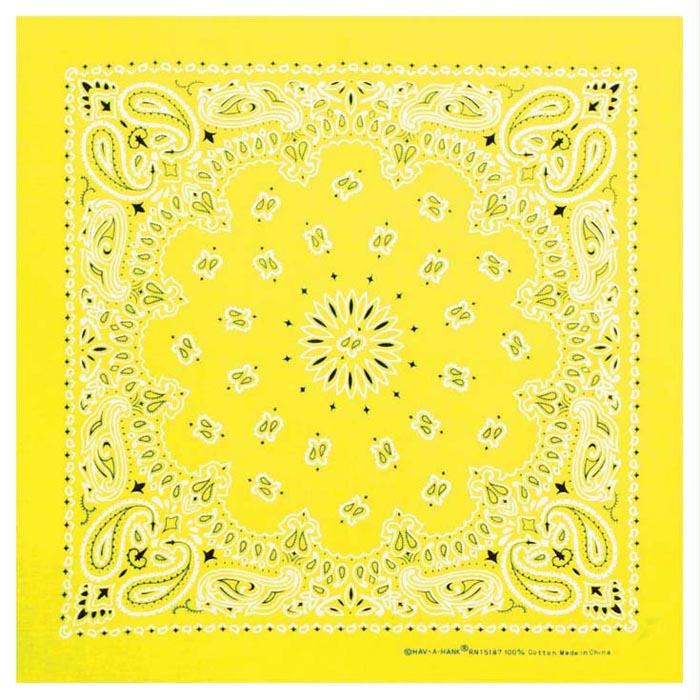 Neon Paisley Bandana Yellow, made by CAROLINA MANUF -
