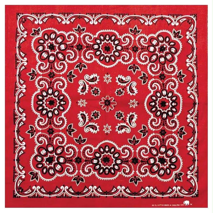 Texas Paisley Bandana Red, made by CAROLINA MANUF -