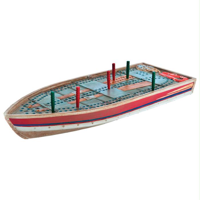 Tin Boat Cribbage Board, made by Outside Inside -