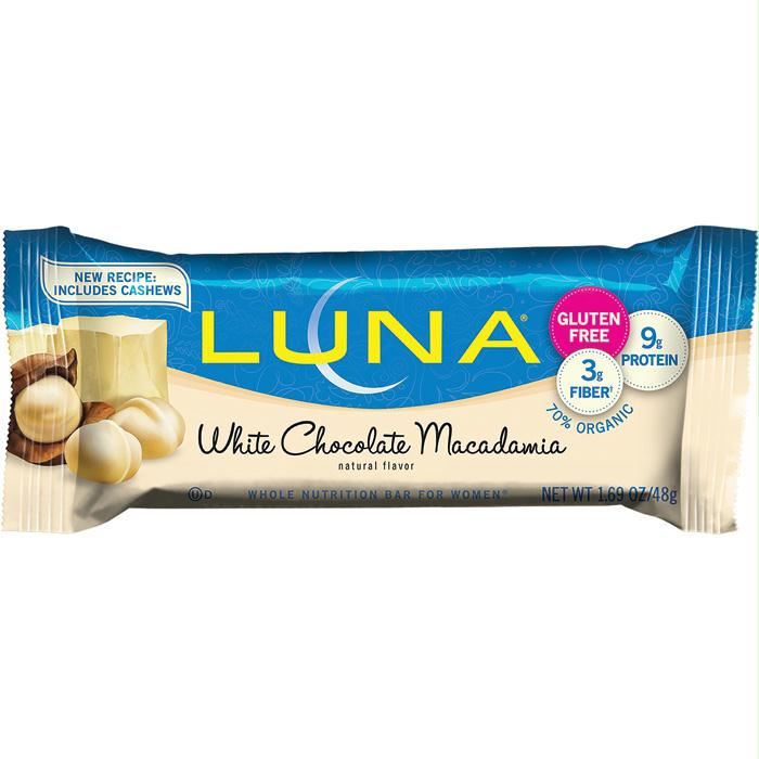 Luna Wh. Choc Macadamia Bar, made by Luna Bar -