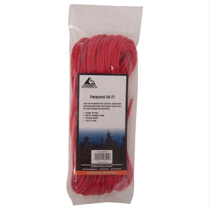 Paracord 50 Ft Red, made by Liberty Mountain -