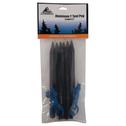 Aluminum Y Tent Pegs (6pk), made by Liberty Mountain - 120755