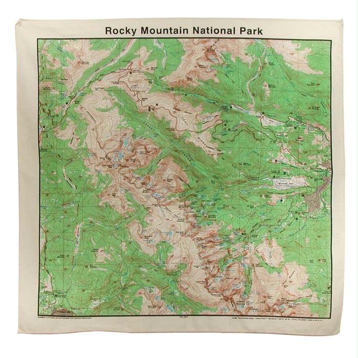 Rocky Mountain Topo Bandana, made by The Printed Image -