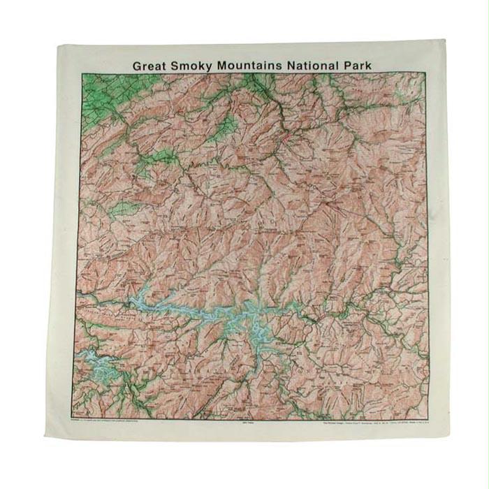 Great Smoky Topo Bandana, made by The Printed Image - Great Smoky Topo Bandana, made by The Printed Image -