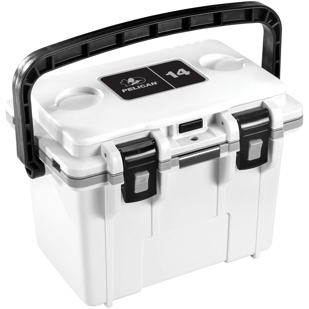 Pelican 14Qt Elite Cooler White/Gray - 14Q-1-WHTGRY, made by Pelican - 14Q-1-WHTGRY