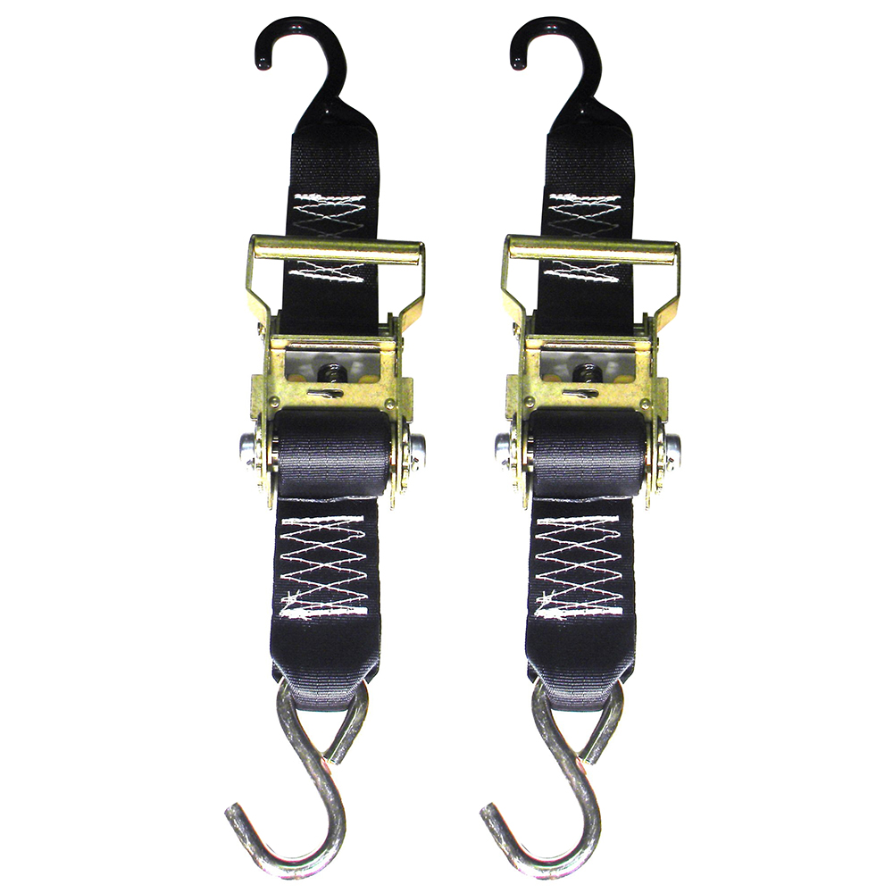 Rod Saver Heavy-Duty Ratchet Trailer Tie-Down - 2" x 3' - Pair, made by Rod Saver - R2TTD3 Rod Saver Heavy-Duty Ratchet Trailer Tie-Down - 2" x 3' - Pair, made by Rod Saver - R2TTD3