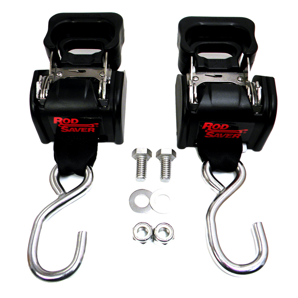 Rod Saver Stainless Steel Retractable Transom Tie-Down - 40" - Pair, made by Rod Saver - SSRT40 Rod Saver Stainless Steel Retractable Transom Tie-Down - 40" - Pair, made by Rod Saver - SSRT40