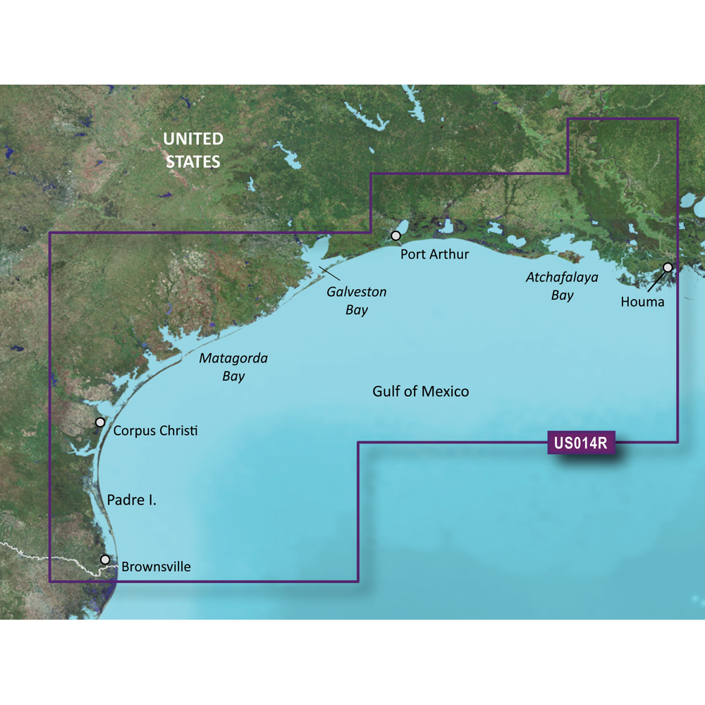 Garmin BlueChart® g3 Vision® HD - VUS014R - Morgan City to Brownsville - microSD™/SD™, made by Garmin - 010-C0715-00 Garmin BlueChart® g3 Vision® HD - VUS014R - Morgan City to Brownsville - microSD™/SD™, made by Garmin - 010-C0715-00