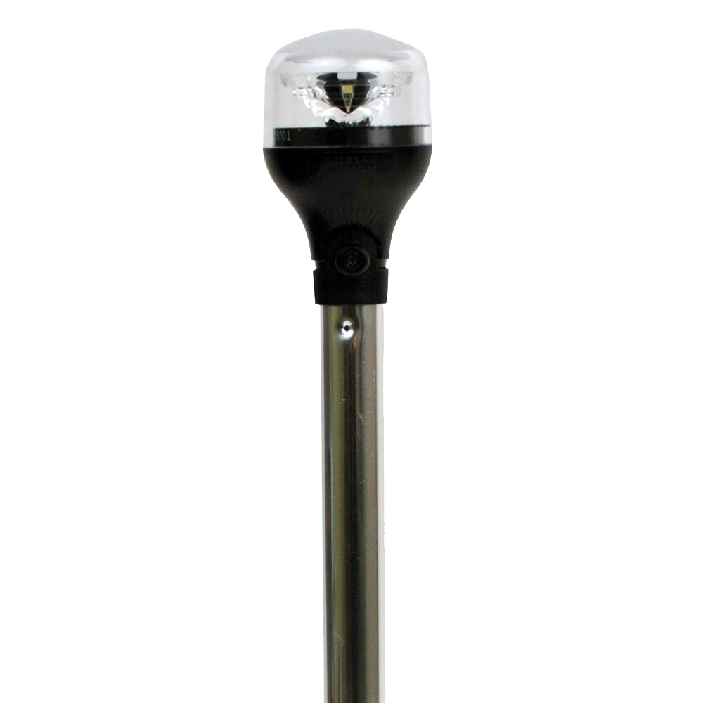 Attwood LightArmor All-Around Light - 12" Aluminum Pole - Black Vertical Composite Base w/Adapter, made by Attwood Marine - 5557-PV12A7 Attwood LightArmor All-Around Light - 12" Aluminum Pole - Black Vertical Composite Base w/Adapter, made by Attwood Marine - 5557-PV12A7