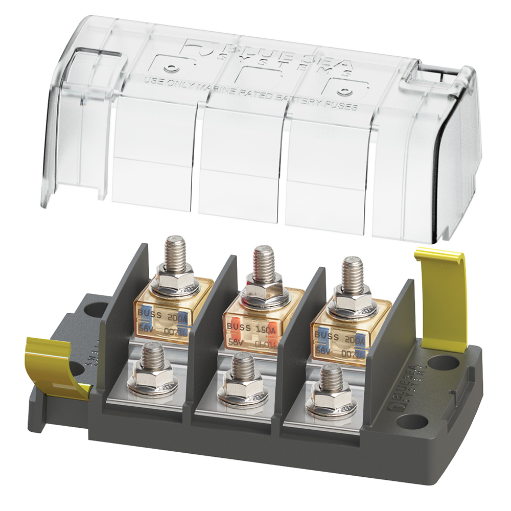 Blue Sea 5194 MRBF Surface Mount 3 Circuit Fuse Block - Independent Source, made by Blue Sea Systems - 5194 Blue Sea 5194 MRBF Surface Mount 3 Circuit Fuse Block - Independent Source, made by Blue Sea Systems - 5194