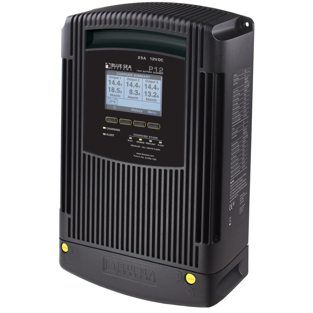 Blue Sea 7531 P12 Battery Charger - 12V DC 25A, made by Blue Sea Systems - 7531 Blue Sea 7531 P12 Battery Charger - 12V DC 25A, made by Blue Sea Systems - 7531