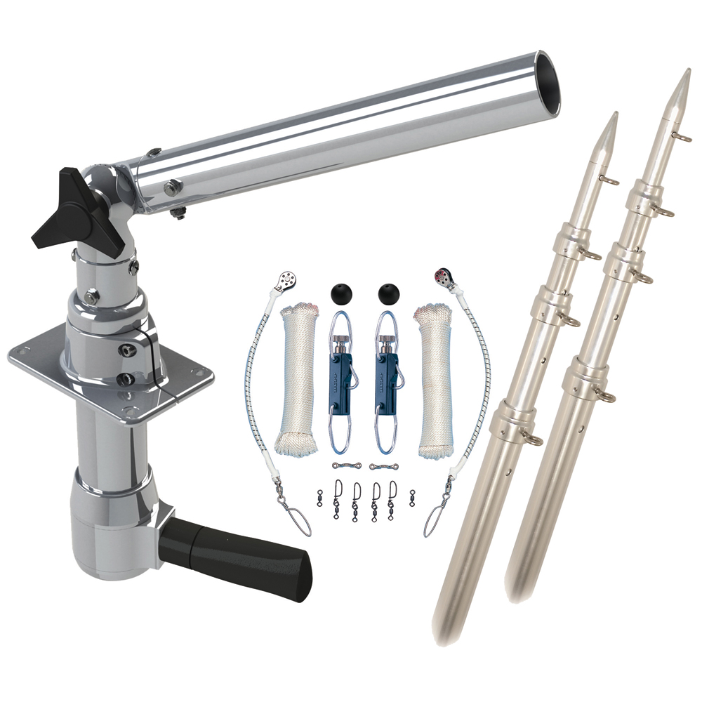 Rupp Revolution Top Gun Package w/18' Poles & Complete Single Line Rigging Kit w/Klickers Release Clips, made by Rupp Marine - REV-TPGN-18T Rupp Revolution Top Gun Package w/18' Poles & Complete Single Line Rigging Kit w/Klickers Release Clips, made by Rupp Marine - REV-TPGN-18T