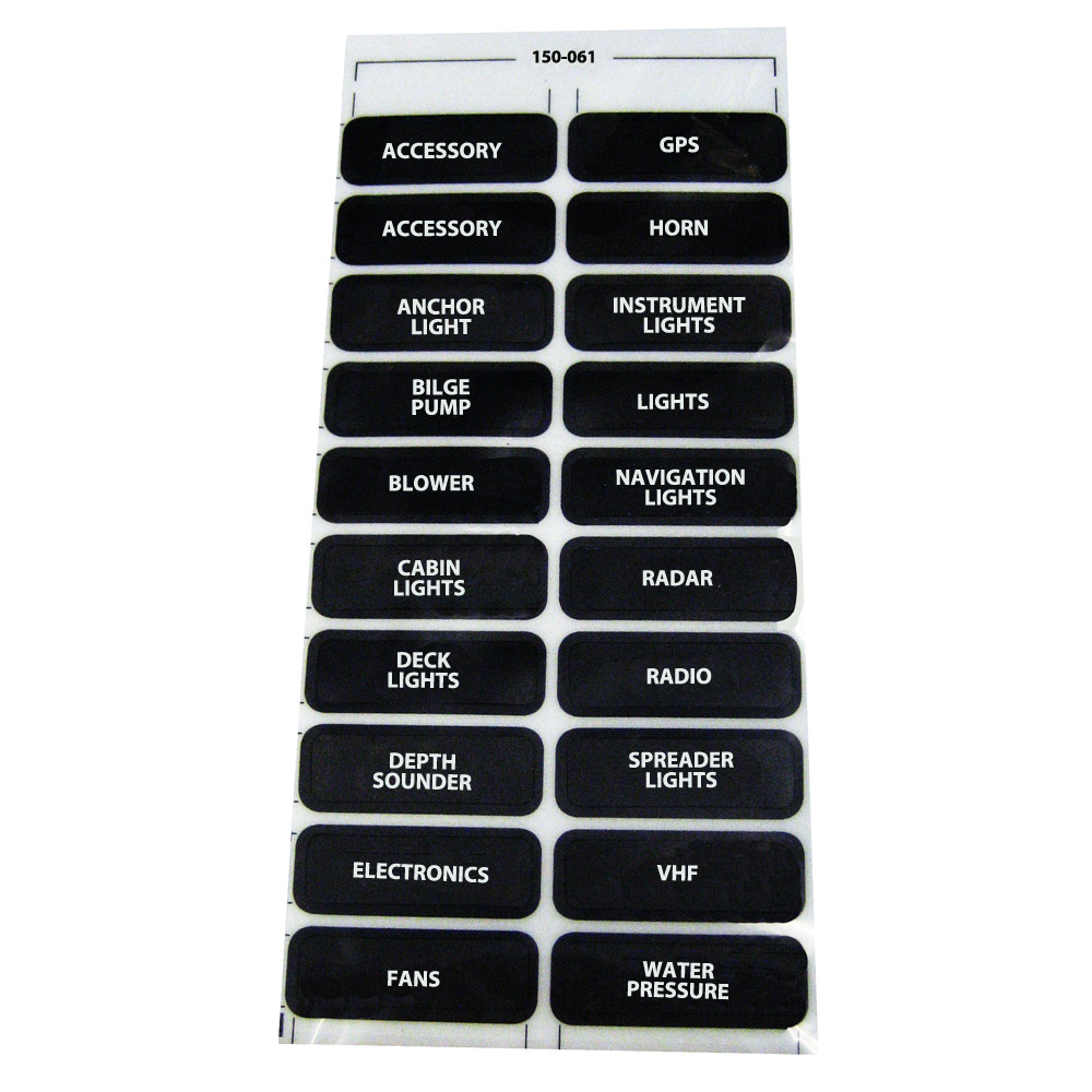 Paneltronics DC-20 Assorted Label Sheet, made by Paneltronics - 150-061 Paneltronics DC-20 Assorted Label Sheet, made by Paneltronics - 150-061