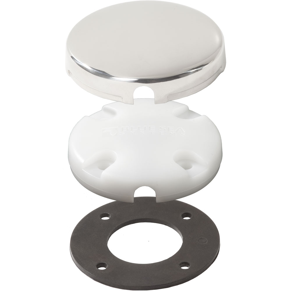 Blue Sea Side Entry CableClam w/Stainless Steel Dress Cap, made by Blue Sea Systems - 1007100 Blue Sea Side Entry CableClam w/Stainless Steel Dress Cap, made by Blue Sea Systems - 1007100