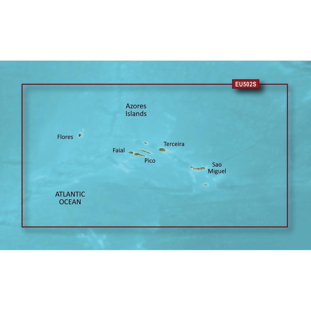 Garmin BlueChart® g3 Vision® HD - VEU502S - Azores Islands - microSD™/SD™, made by Garmin - 010-C0846-00 Garmin BlueChart® g3 Vision® HD - VEU502S - Azores Islands - microSD™/SD™, made by Garmin - 010-C0846-00