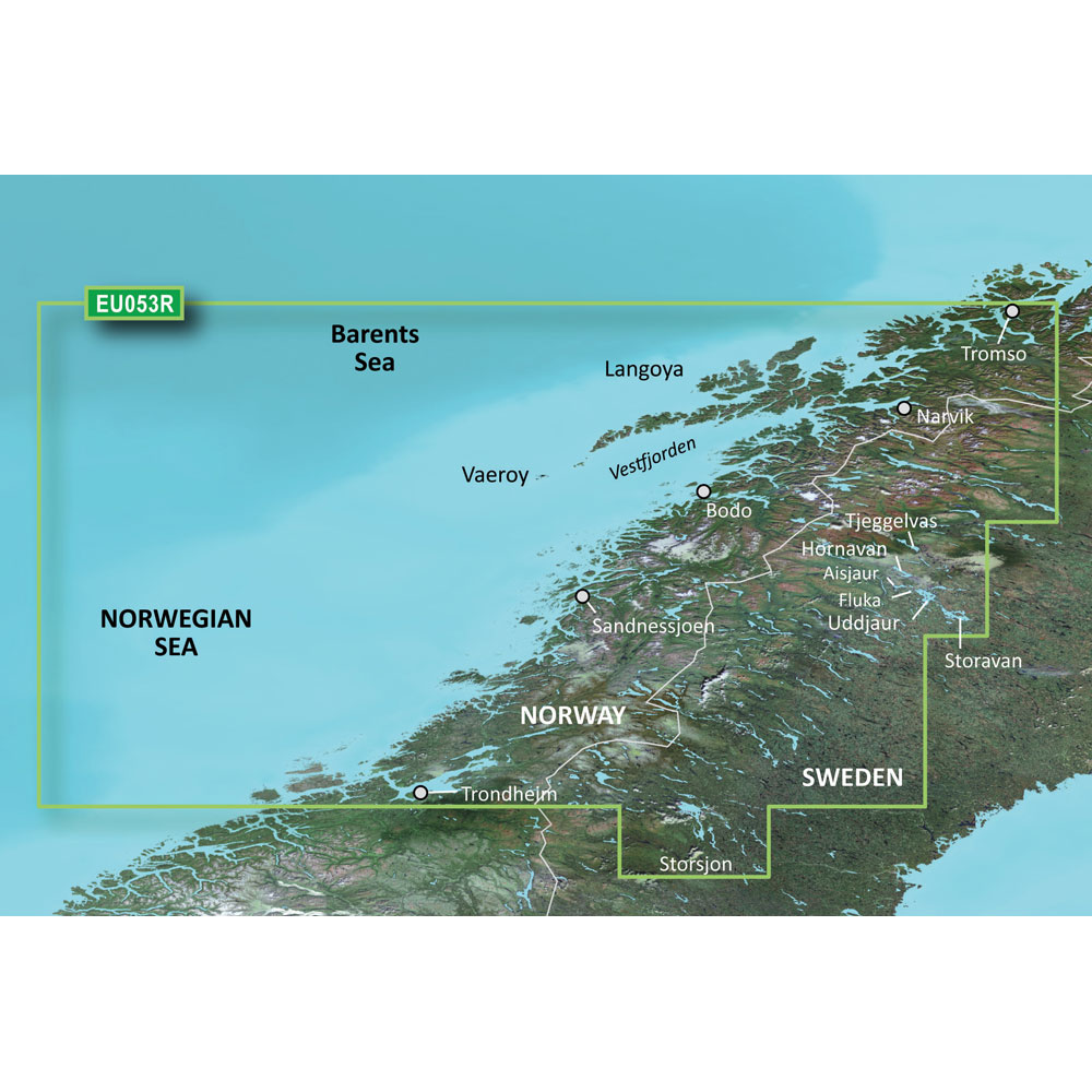 Garmin BlueChart® g3 Vision® HD - VEU053R - Trondheim - Tromsø - microSD™/SD™, made by Garmin - 010-C0789-00 Garmin BlueChart® g3 Vision® HD - VEU053R - Trondheim - Tromsø - microSD™/SD™, made by Garmin - 010-C0789-00