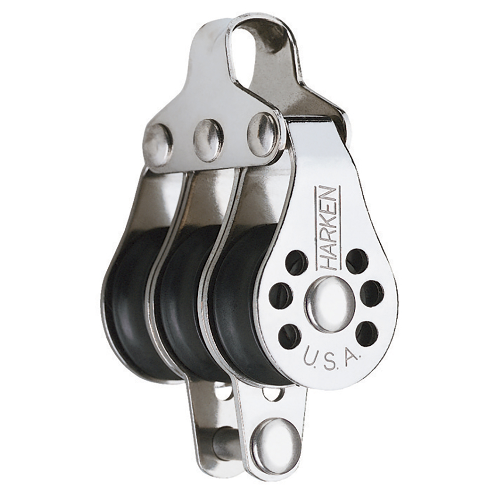 Harken 22mm Triple Micro Block w/Becket- Fishing, made by Harken - 229F Harken 22mm Triple Micro Block w/Becket- Fishing, made by Harken - 229F
