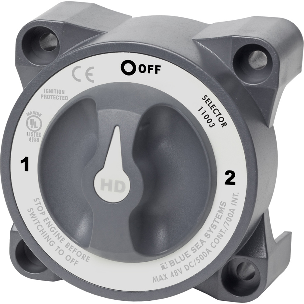 Blue Sea 11003 HD-Series Battery Switch w/Alternator Field Disconnect - 3-Position, made by Blue Sea Systems - 11003 Blue Sea 11003 HD-Series Battery Switch w/Alternator Field Disconnect - 3-Position, made by Blue Sea Systems - 11003
