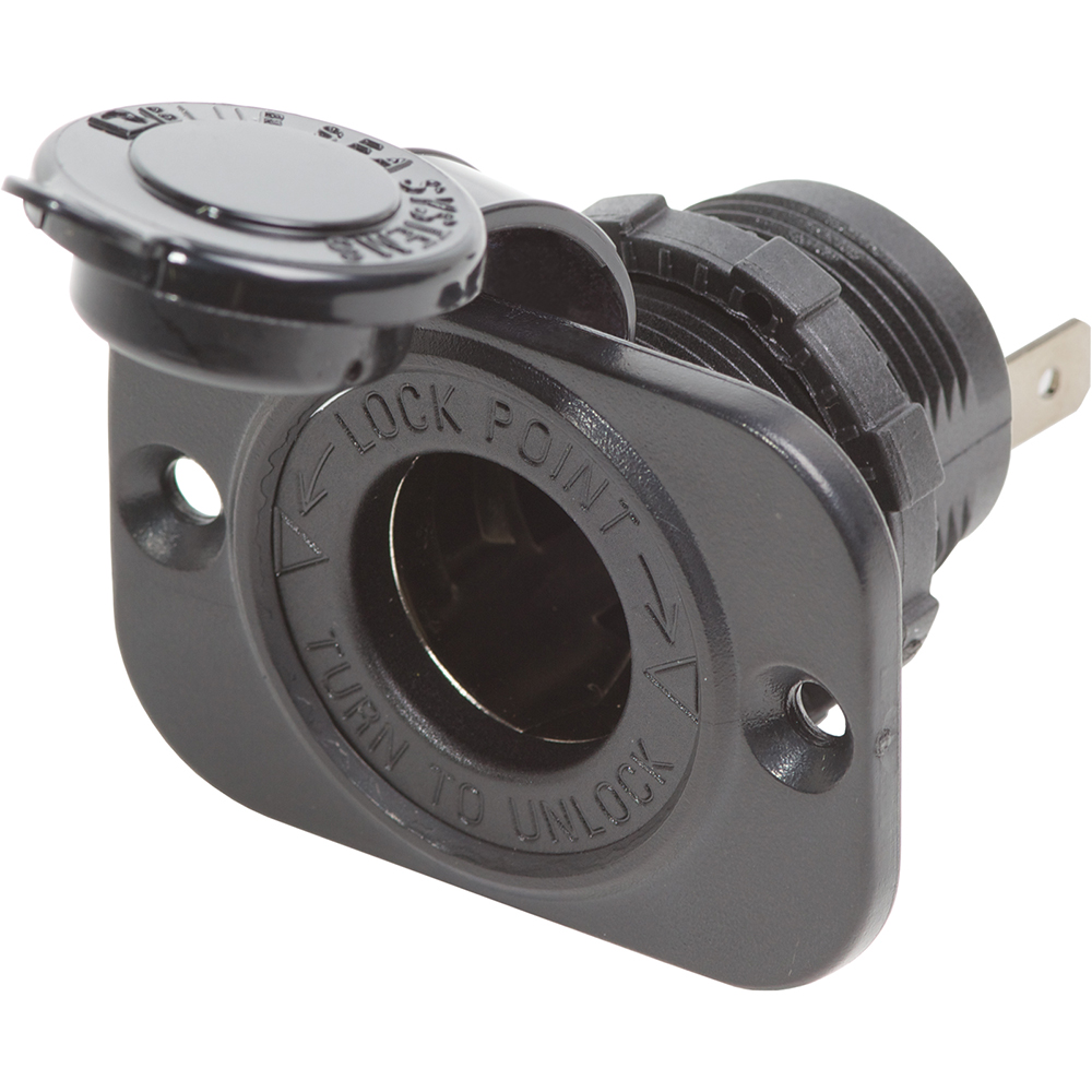 Blue Sea 12 Volt Dash Socket - Black, made by Blue Sea Systems - 1011 Blue Sea 12 Volt Dash Socket - Black, made by Blue Sea Systems - 1011